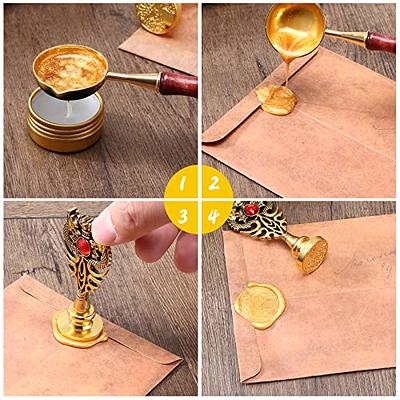 AIYNC Feather Pen Ink Set With Quill Pen, Notebook, 5 Replaceable Nibs,  Seal Stamp, Spoon, Wax Beads, White Wax, Ink, Holder Cup, Envelope, Letter