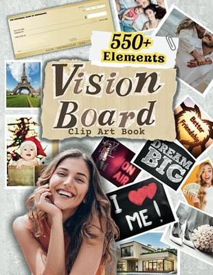 Vision Board Clip Art Book For Black Women: 200+ Pictures, Quotes