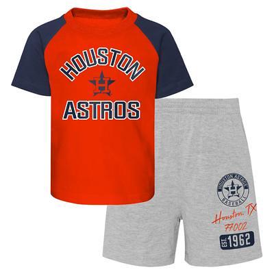 Houston Astros Tiny Turnip Infant I Love Mom Raglan 3/4 Sleeve T-Shirt -  White/Navy