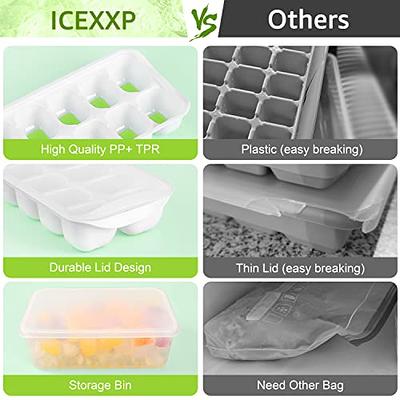 ICEXXP Round Ice Cube Trays with Lid and Bin - 2 Pack Ice Ball