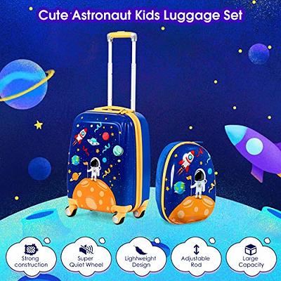 Goplus 2PC Kids Luggage Set 12'' Backpack & 16'' Rolling Suitcase for  School Travel ABS