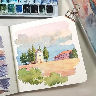 3 pcs Mini Watercolor Sketchbook 3.9X3.9 300GSM Portable Square