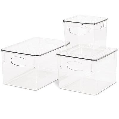 6 Pack Clear Stackable Storage Bins with Lids, Vtopmart Large