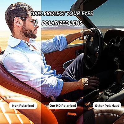 JIM HALO Polarized Driving Sunglasses Retro Square UV protection Classic  Sun Glasses Men