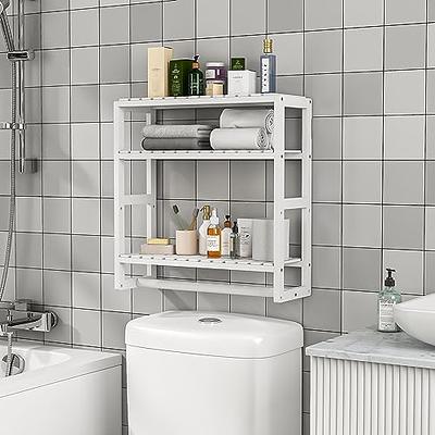 Galood Bathroom Storage Shelves Organizer Adjustable 3 Tiers, Over The  Toilet Storage Floating Shelves for Wall Mounted with Hanging Rod (White) -  Yahoo Shopping