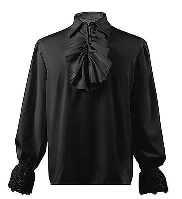 Sorrica Mens Pirate Shirt Vampire Renaissance Medieval Victoria Steampunk  Gothic Tops (M, Black) - Yahoo Shopping