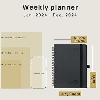 POPRUN 2024 Weekly Planner Spiral Bound - Hourly Schedule & Vertical Weekly  Layout - 2024 Planner for Time Management,6.5 x 8.5- Monthly Tabs, Pen  Holder, Leather Soft Cover - Black - Yahoo Shopping
