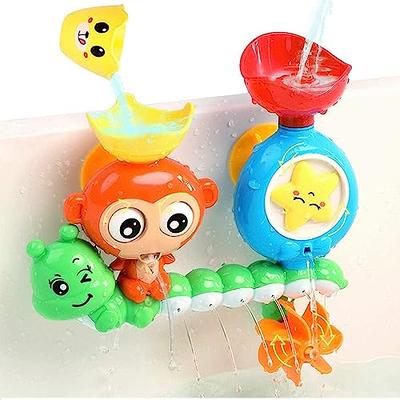 Bath Toys for Toddlers 1-3 Age 2-4, Kids Bath Toys Bathtub Toys Toddler  Bath Toys Age 2-4 Age 1-2 3-4 4-5 Contains 4 Stacking Cups, 1 Conch Spoon,  4