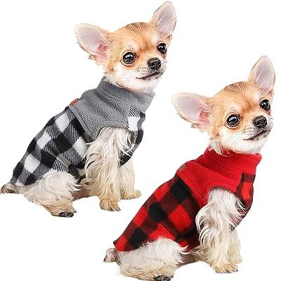  2 Pieces Dog Sweaters for Small Dogs,Fall Chihuahua Sweater  XXS~S Tiny Dog Clothes Winter Fleece Warm Puppy Sweater Yorkie Teacup Extra  Small Dog Outfit Doggie Cat Clothing (Small) : Pet