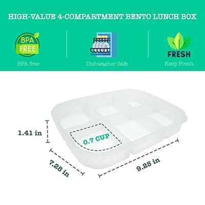 TeTeBak Bento Box - 6-Compartment Reusable Bento Lunch Box for School,  Work, and Travel, Food Prep Containers, Snack Containers for Kids, Portion