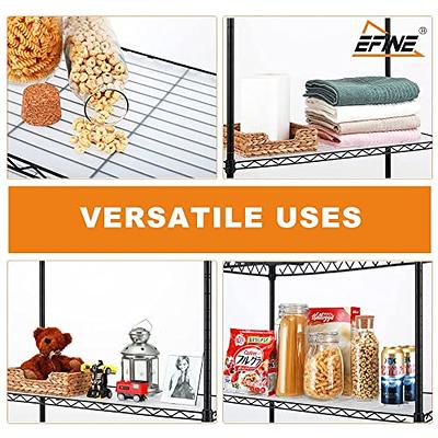 Catalina Creations EFINE 3-Shelf Shelving Unit with 3-Shelf Liners, Adjustable Rack, Steel Wire Shelves and Storage for Kitchen and Garage (36w x