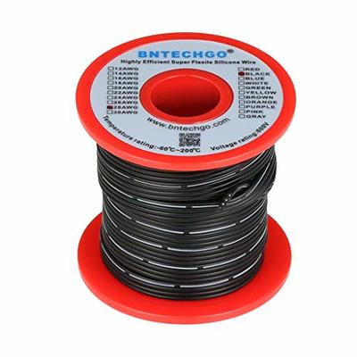 BNTECHGO 28 Gauge Silicone Ribbon Cable Flexible 4P Black 50 ft Flat Cable 28  AWG Stranded Tinned Copper Wire - Yahoo Shopping