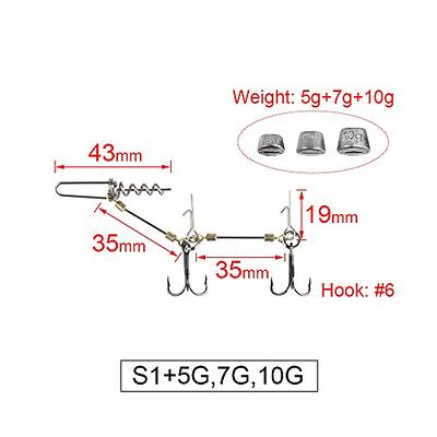  Fishing Hook Pike Stinger Rigs Multi-Depth Screw