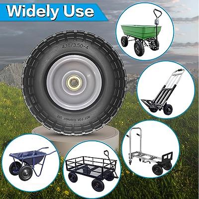 10 4.10/3.50-4 Flat Free Solid Tire and Wheel with 5/8 Axle Bore Hole  2.2 Offset Hub for Gorilla Carts, Garden Wagon Carts, Trolley, Hand Truck  - Yahoo Shopping