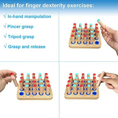 Wooden 9-Hole Peg Test Kit for Occupational Therapy Finger Training