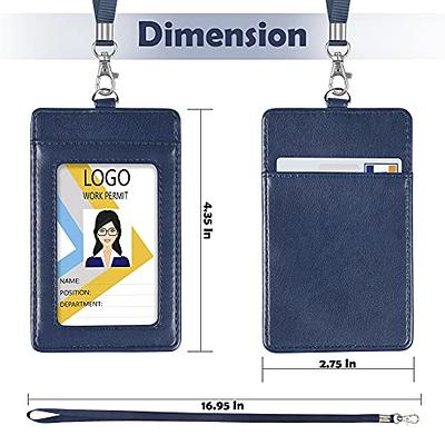 ID Badge Holder w Retractable Reel Lanyard, PU Vertical 3 Card Slots -  Yahoo Shopping