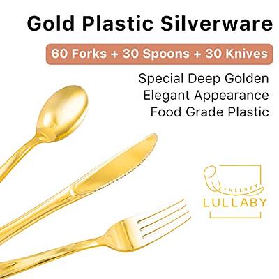 30pcs Plastic Knife Forks Spoons Set Flatware Disposable Cutlery