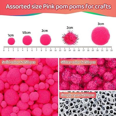 Iooleem Pink Pom Poms, 1200pcs Assorted Size Pompoms,Pom Poms for Arts and  Crafts, Pom Pom Balls with Wiggle Eyes in jar, Glitter Pom Poms, Craft  Supplies. - Yahoo Shopping