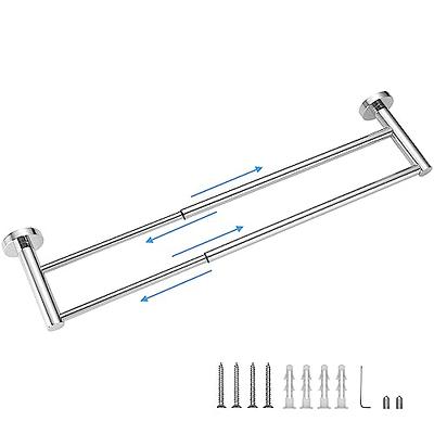 NearMoon Bathroom Towel Bar, Bath Accessories Premium Thicken Stainless Steel Square Shower Towel Rack for Bathroom, Towel Holder Wall M