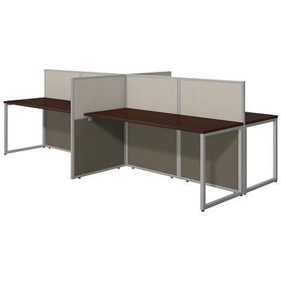 Bush Business Furniture Easy Office 4 User L Shaped Cubicle Desk with  Drawers and 45H Panels