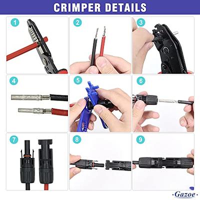 Gazoe Solar PV Panel Crimping Tool Kit with Crimper Stripper and