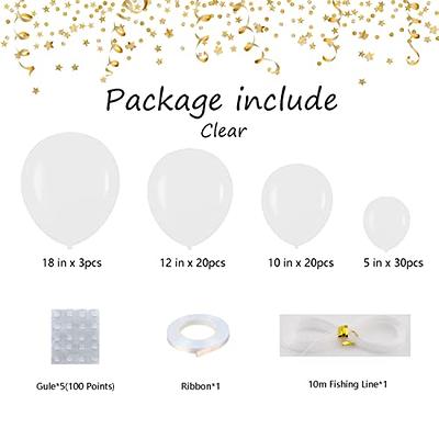 Clear Balloons 73pcs Clear Balloon Garland Arch Kit 5/10/12/18