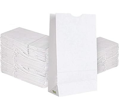 100 Pcs Kraft Paper Bag Grease Resistant Wrapping White Lunch Bags