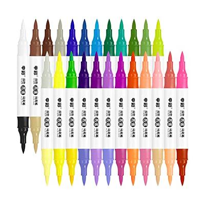 LIGHTWISH 48 Colors Acrylic Paint Markers,Upgraded Dual Tip and Dual Colors  Acrylic Paint Pens,Waterproof,Never Fade Paint Markers for rock painting, wood,fabric,glass,canvas,stone,diy crafts - Yahoo Shopping
