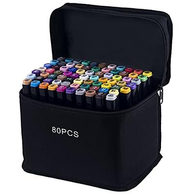 sanipoe 80 Colors Alcohol Based Markers, Dual Tip Permanent Sketch Pens -  Ideal for Artists Adults Kids Drawing Crafts Gifts - Carry Case for Storage  and Travel, Black - Yahoo Shopping