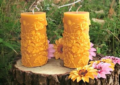 100% Premium Beeswax Pillar Candles