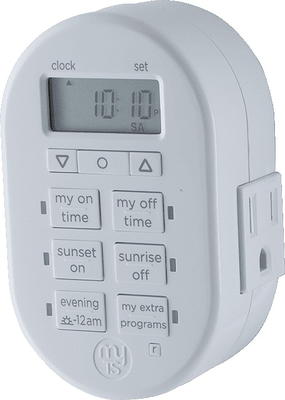 myTouchSmart Indoor Plug-In Simple Set Digital Bar Timer, White, 2