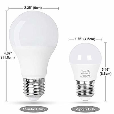 LED Refrigerator Light Bulb, 120V 40W Appliance Light Bulb, Daylight 5000K, Ideal for Fridge, Freezer, Non-Dimmable, 2 Pack, Other