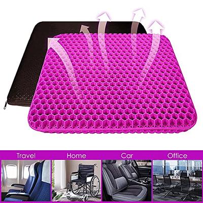 Honeycomb Cooling Gel Support Seat Cushion with Non-Slip Breathable Cover -  Ergonomic & Orthopedic - Car Office Seat With Flex Back Support Absorbs  Pressure Points 