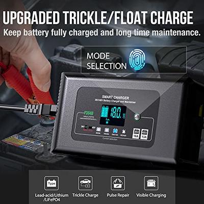 NEXPEAK 10-Amp Smart Fully Automatic Battery Charger, 12V and 24V,  Maintainer Trickle Charger w/Temperature Compensation for Car