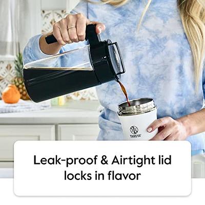 Cold Brew Coffee Maker - Airtight Beverage Pitcher 68 oz / 2 L / Black