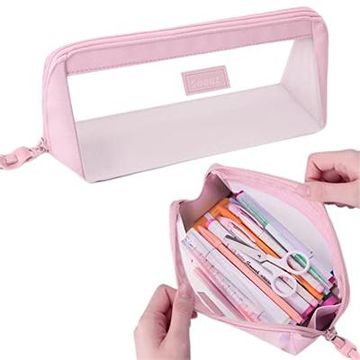 Oxodoi Large Capacity Pencil Case, Student Pencil Pouch Storage Bag with  Zipper for School Office, Pink