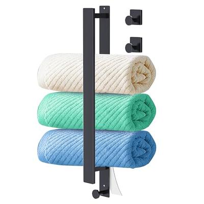 Yizhi Adhesive Wall Hooks Rack Kitchen Rail, Space Saving Utensil Holder No Drilling Wall Mounted Accessory Hanger with 6 Hooks for Kitchen Bathroom