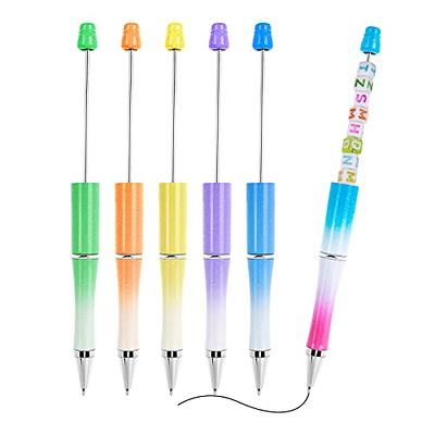 Beadable Pens Plastic Bead Pen Black Ink Ballpoint Pens Diy - Temu