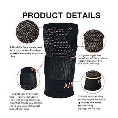 Copper Wrist Compression Sleeves, Comfortable and Breathable for Arthritis,  Tendonitis, Sprains, Workout, Carpal Tunnel, Wrist Support for Women and