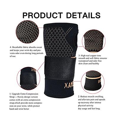 INDEEMAX Copper Wrist Compression Sleeve 1 Pair, Comfortable Hand Brace  Support for Arthritis, Tendonitis, Sprains, Workout, Carpal Tunnel - Left 