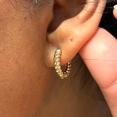 Gold Small Rope Hoops