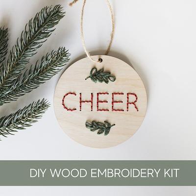 Christmas Ornament Kit, Embroidery Ornament DIY, Festive ornament