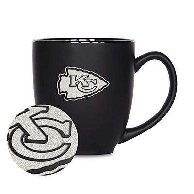 Rico Industries NFL Football Las Vegas Raiders #1 Dad 16oz Laser Engraved  Matte Black Ceramic Bistro Mug - For Hot or Cold Drinks