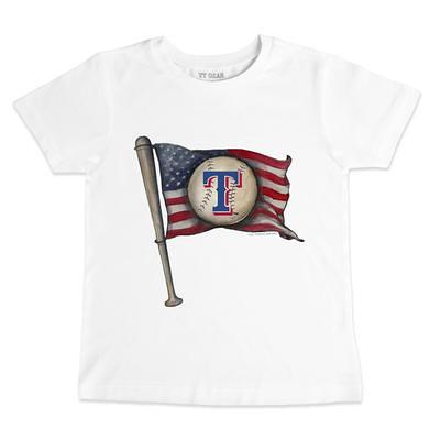 Youth Texas Rangers Tiny Turnip White Spit Ball T-Shirt