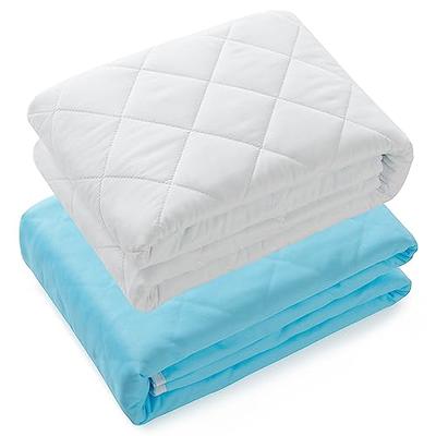 Washable Bed Pads for Incontinence 2 Pack,34'' x 52'', Reusable Waterproof Bed Underpads with Non-Slip Back for Elderly, Kids, Women or Pets, Blue