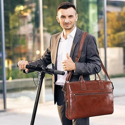 Banuce Full Grains Italian Leather Briefcase for Men 14 Inch Laptop  Business Bags Attache Case Men's Handbags