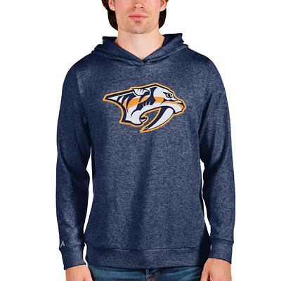 Women's Antigua Heather Gray/Navy Florida Panthers Victory Raglan Pullover Hoodie Size: Small