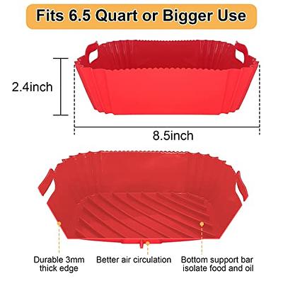 Air Fryer Silicone Pot, 3 Pack 5.5- 6.5 In Reusable Round Air Fryer  Silicone Liners, Heat Resistant Non Stick Air Fryer Basket, BPA Free, Air  Fryers