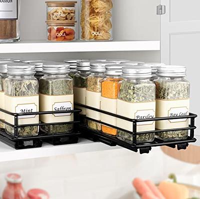 ZICOTO Space Saving Spice Rack Organizer for Cabinets or Wall Mounts - Easy  To Install Set of 4 Hanging Racks - Perfect Seasoning Organizer For Your