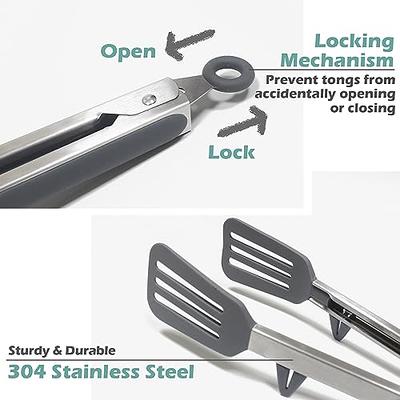 Tongs for Cooking, 12 Kitchen Tongs with Silicone Tips, Food Grade Serving  Tongs Set of 3, Grey - Yahoo Shopping